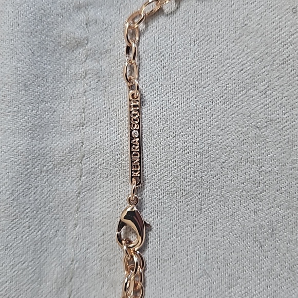 Kendra Scott Tae Dichroic Glass, Long Pendant Tassel Rose Gold Necklace - Picture 4 of 6